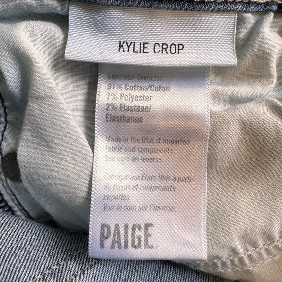 PAIGE Kylie Crop Women’s Distressed Blue Jeans. 5 Pocket Zip Up. Size 26 - Picture 4 of 7